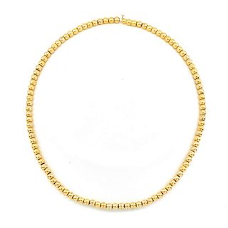 14k Yellow gold Victorian bead necklace.