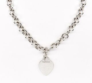 Tiffany and Co. sterling silver heart tag necklace
