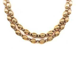 14k Yellow gold bead necklaces