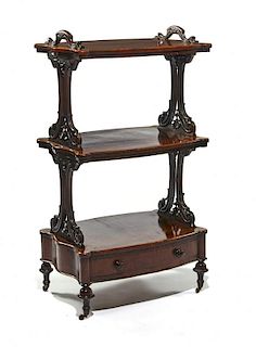 19th c English rosewood three tier stand