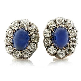 Stunning 14k white gold, sapphire and diamond earrings