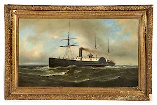 Gideon Jacques Denny, Transitional Steam/sail, o/c, 1866