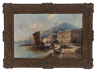Karl Kaufmann (1843-1905), View of Naples, oil/ canvas, signed with pseudonym