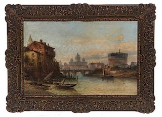 Karl Kaufmann (1843-1902/5), View of Rome, oil/ canvas