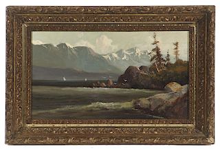 Frederick Schafer, Mountain Lake, oil on artist board