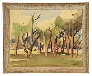 Milford Zornes (1908-2008), Trees, Watercolor