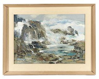 Joshua Meador, Crashing Waves, oil on canvas
