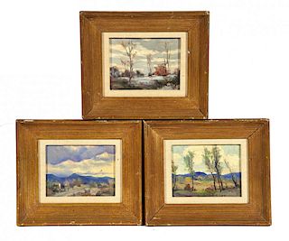 Paul Weindorf (1887-1965) 3 Landscape Scenes o/b