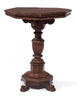 Early 19th c Italian walnut hexagonal table