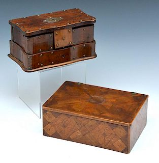 Two 19th century wooden boxes