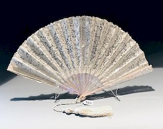 Mother of pearl and lace fan