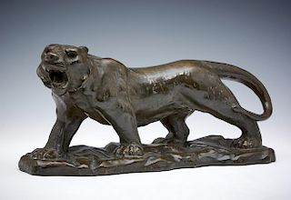 Asian bronze tiger, 15 1/2" l