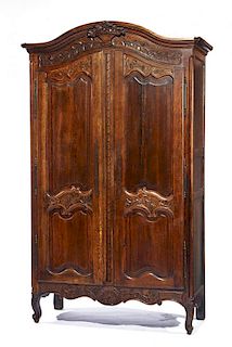 French oak wedding armoire, 18th c