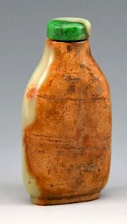 Chinese snuff bottle, multicolor hard stone