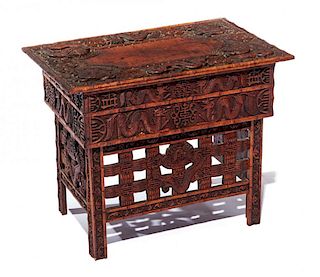 Portable Chinese carved desk