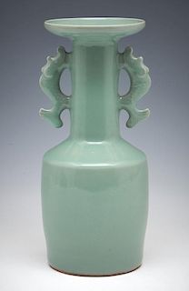 Chinese Longquan Celadon "Kinuta" Vase