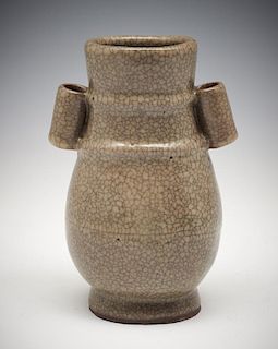 Chinese Crackle Glazed Bottle Vase