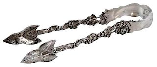 Large New York Coin Silver Tongs