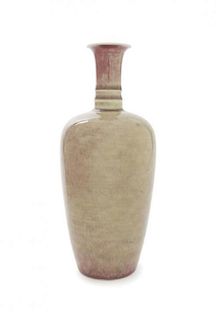 A Peach Bloom Glaze Laifu Zun Porcelain Vase, Height 8 1/2 inches.