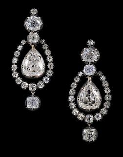 Rare 21 Carat Antique Diamond Earrings