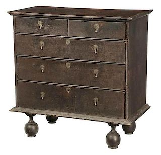 New England William and Mary Chest of Drawers