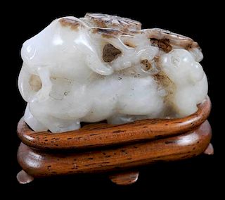 White Jade Ox with Stand