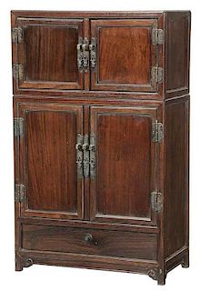 Fine Chinese Hardwood Miniature Cabinet