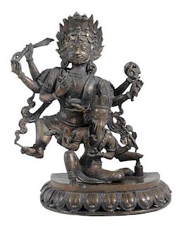 Bronze Yamantaka and Ganesh Figure