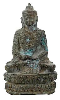 Chinese Seated Bronze Buddha