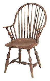 Continuous Arm Brace Back Windsor Arm Chair
