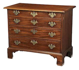 Chippendale Figured Mahogany Chest of Drawers