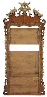 Chippendale Walnut and Parcel Gilt Mirror Frame