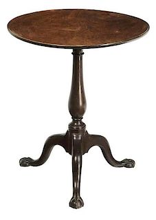 Fine New York Chippendale Dish Top Candle Stand