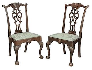 Pair Of Chippendale Mahogany Side Chairs