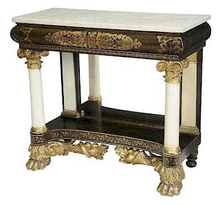 Fine American Classical Marble Top Pier Table