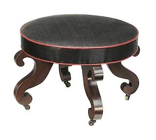 Classical Horse Hair Upholstered  Foot Stool