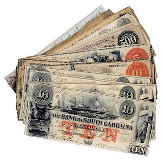 29 Confederate Bank Notes and One Bill of Sale