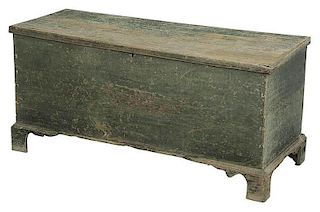 Southern Chippendale Green Painted Blanket Chest