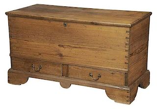 Southern Chippendale Yellow Pine Blanket Chest