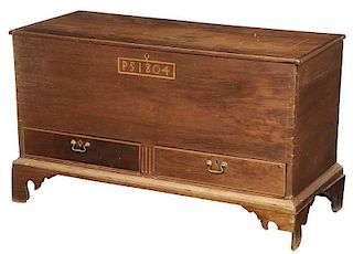 American Federal Inlaid Walnut Lift Top Chest