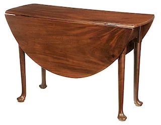 Queen Anne Mahogany Oval Drop Leaf Table