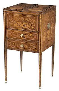 Dutch Neoclassical Marquetry  Inlaid Wash Stand