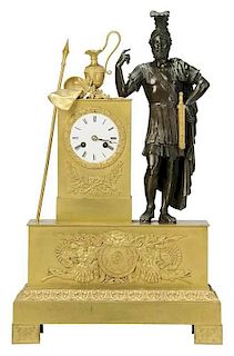 Fine Empire Gilt Bronze Figural Clock