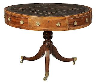 Regency Mahogany Drum Table