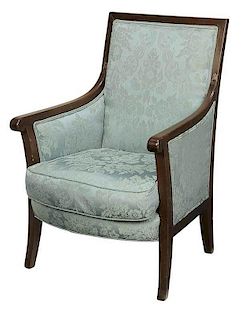 Regency Upholstered Mahogany Arm Chair