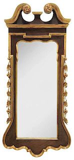 George II Style Parcel Gilt Walnut Mirror