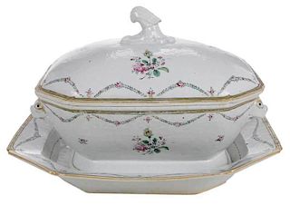 Chinese Export Tureen and Under Plate