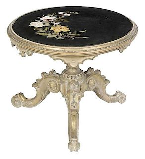 Italian Baroque Style  Pietra  Dura  Low Table