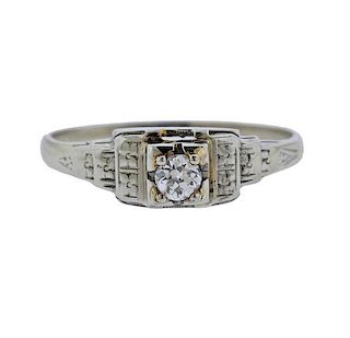 Art Deco 14k Gold Diamond Ring