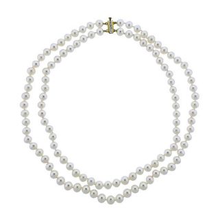 14k Gold Pearl Diamond Necklace